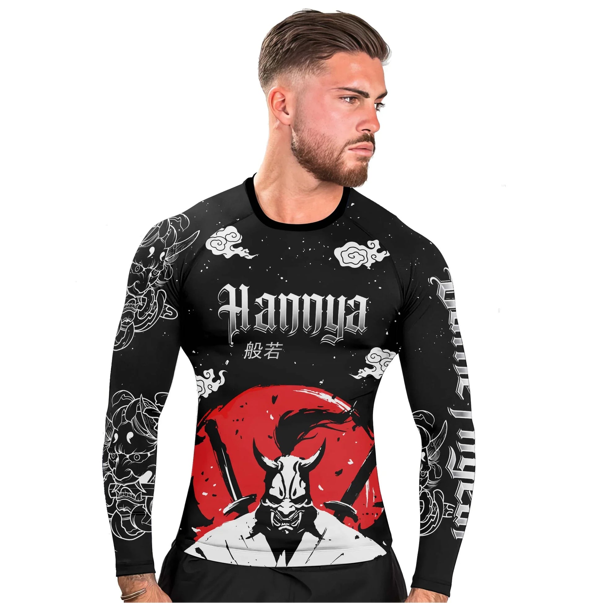 Blood Moon Hannya Men's Long Sleeve Rash Guard