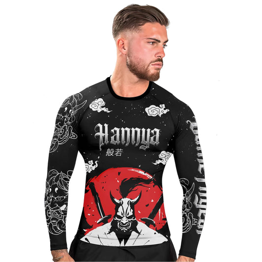 Blood Moon Hannya Men's Long Sleeve Rash Guard