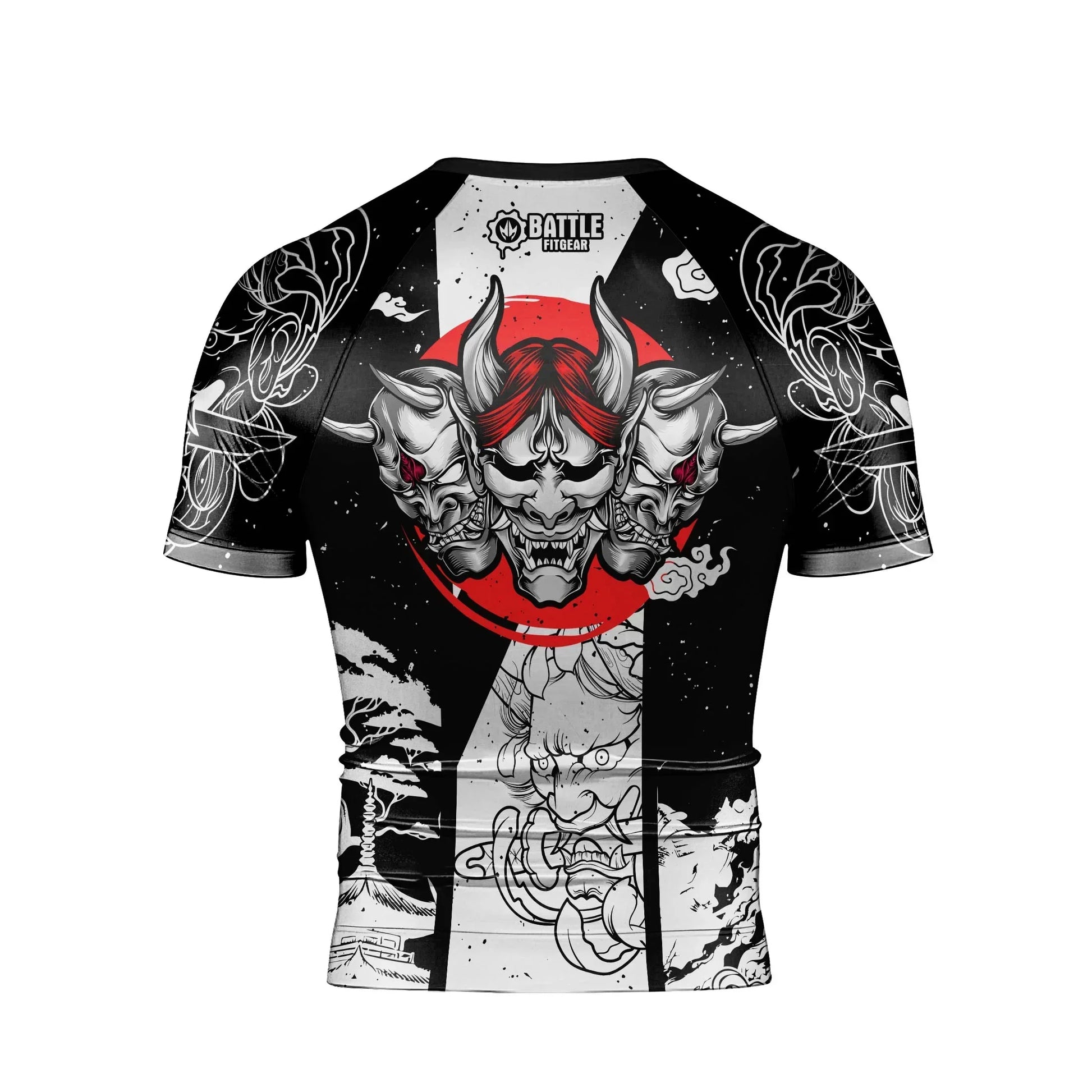 Blood Moon Hannya Men's Short Sleeve Rash Guard