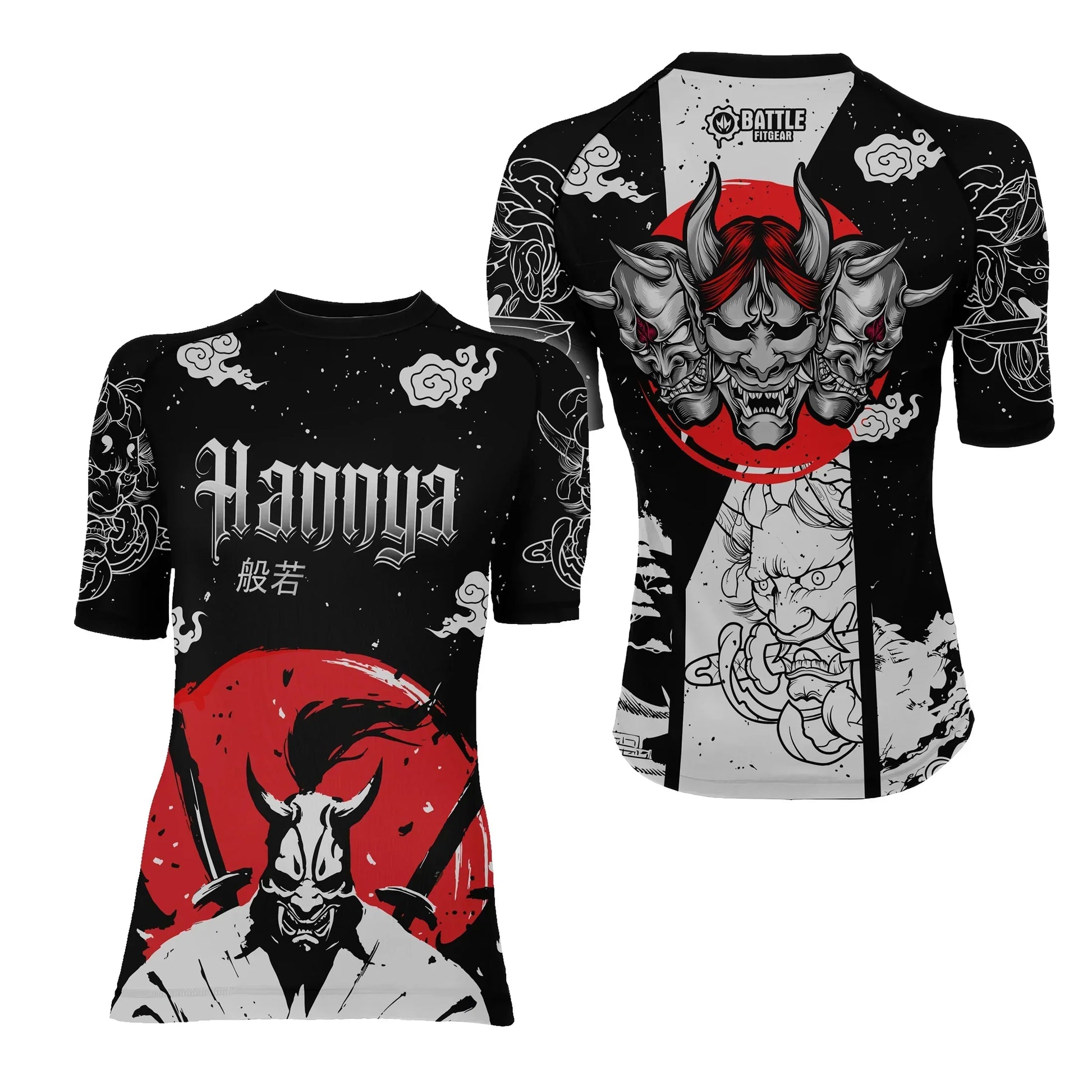 Blood Moon Hannya Women's Short Sleeve Rash Guard