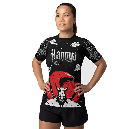 Blood Moon Hannya Women's Short Sleeve Rash Guard