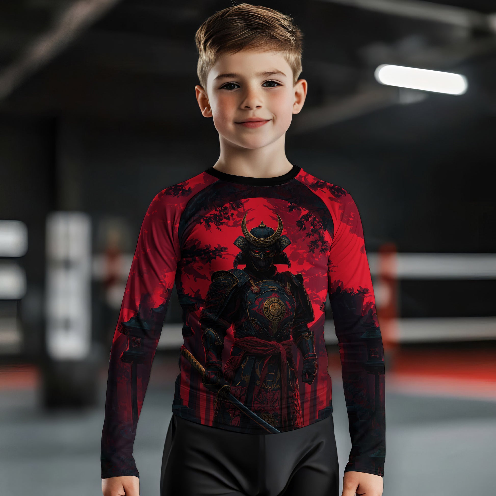 Blood Moon Samurai Kids Rash Guard