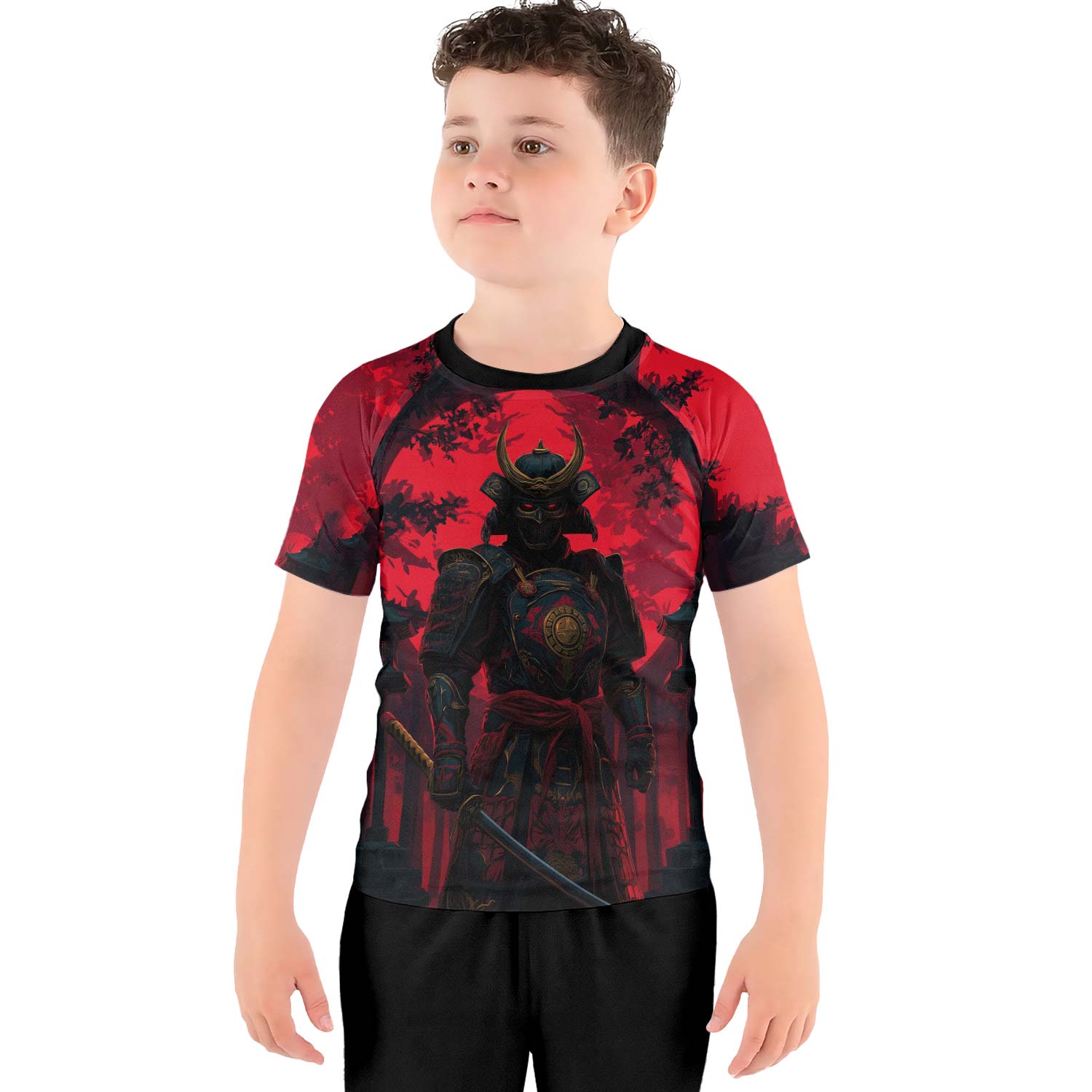 Blood Moon Samurai Kids Rash Guard - BattleFitGear