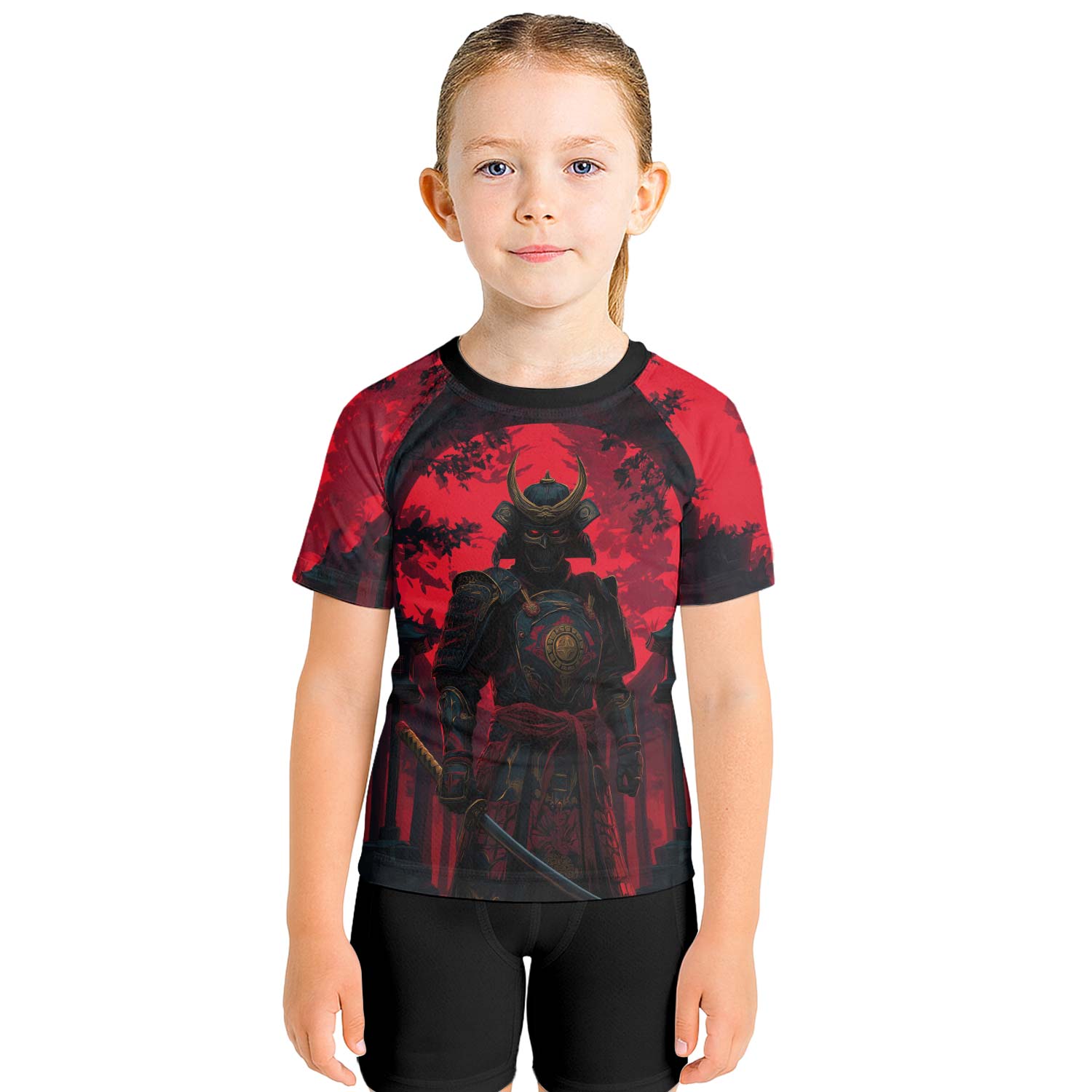 Blood Moon Samurai Kids Rash Guard - BattleFitGear