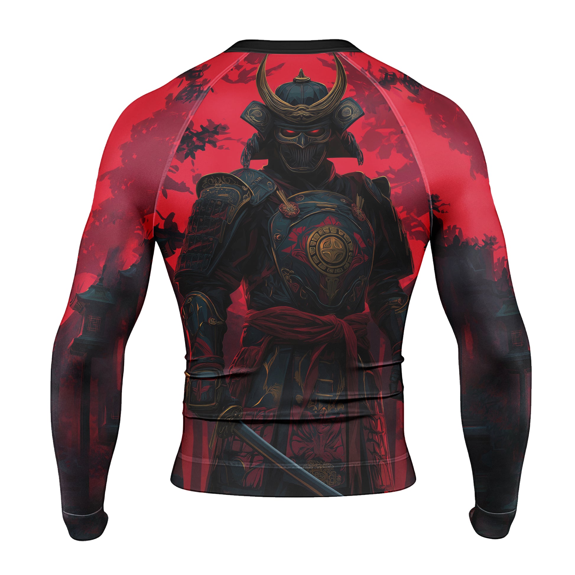 Blood Moon Samurai Men's Long Sleeve Rash Guard