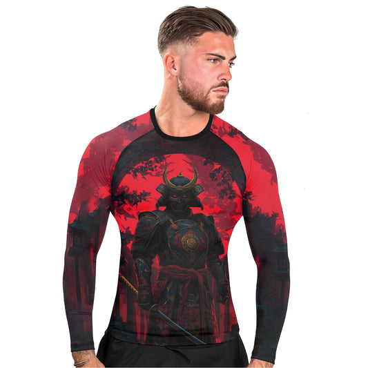 Blood Moon Samurai Men's Long Sleeve Rash Guard