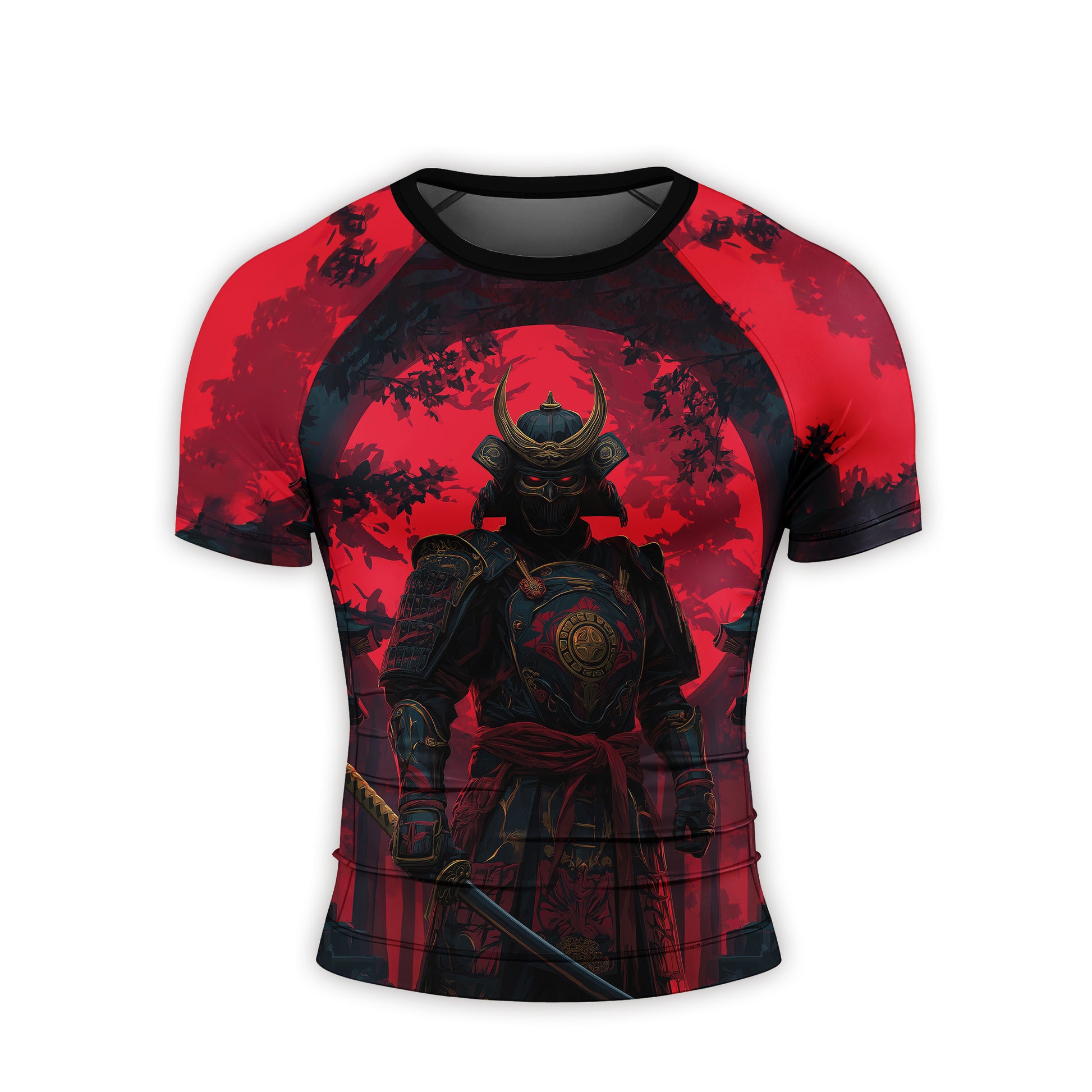 Blood Moon Samurai Men's Short Sleeve Rash Guard