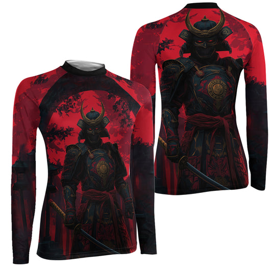 Blood Moon Samurai Women's Long Sleeve Rash Guard