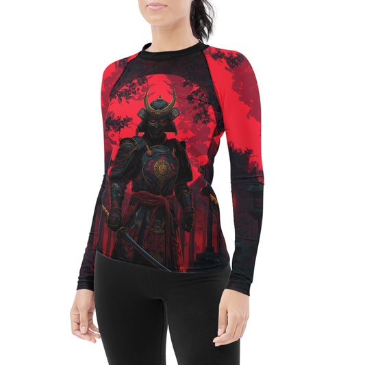 Blood Moon Samurai Women's Long Sleeve Rash Guard