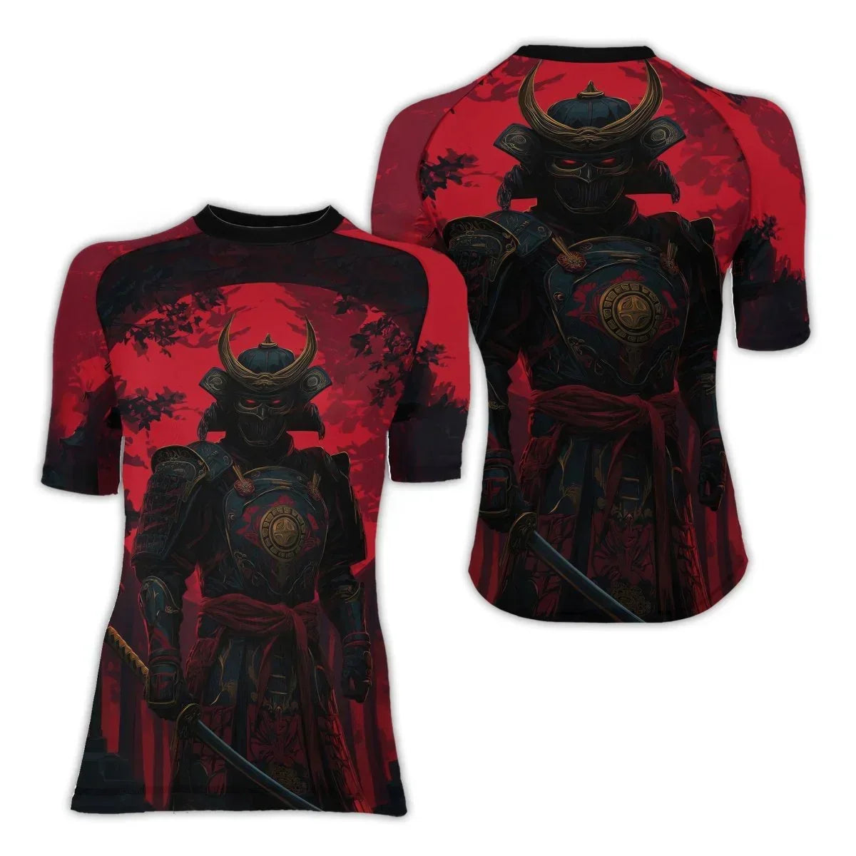 Blood Moon Samurai Women's Short Sleeve Rash Guard
