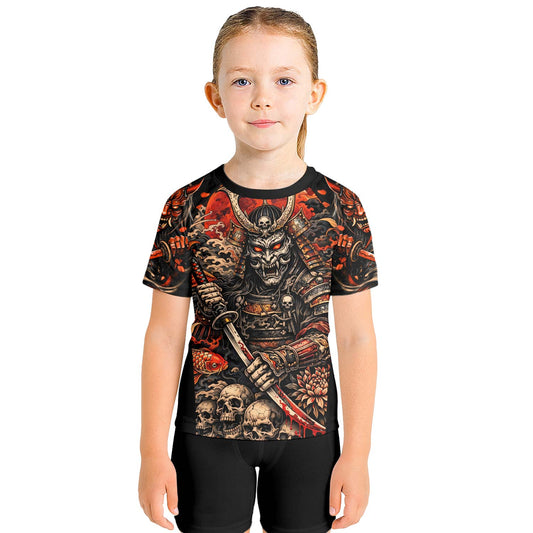 Blood Skull Samurai Kids Rash Guard