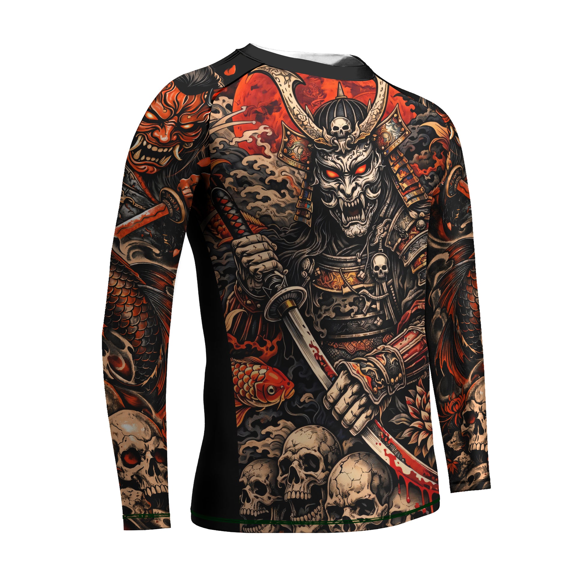 Blood Skull Samurai Kids Rash Guard