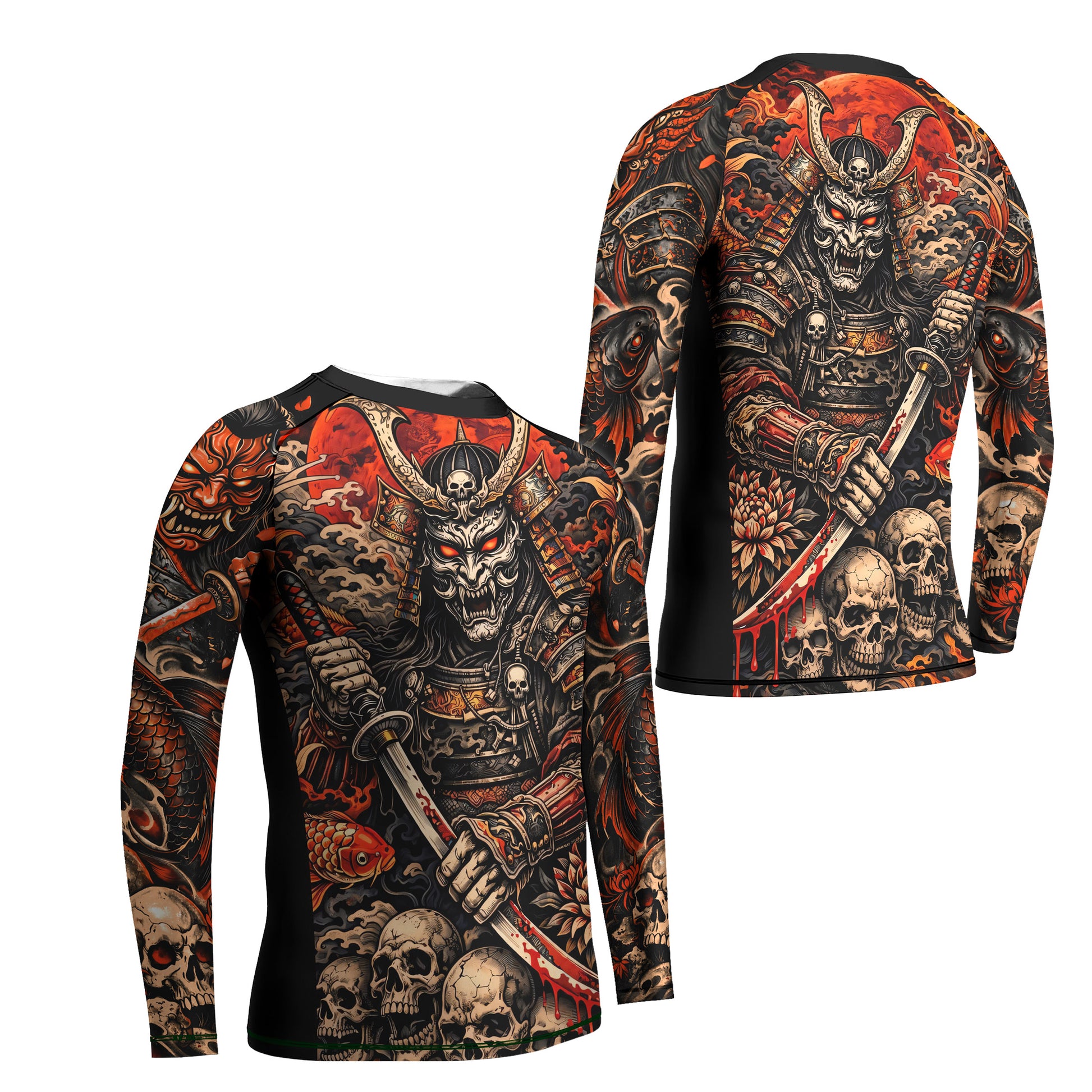 Blood Skull Samurai Kids Rash Guard
