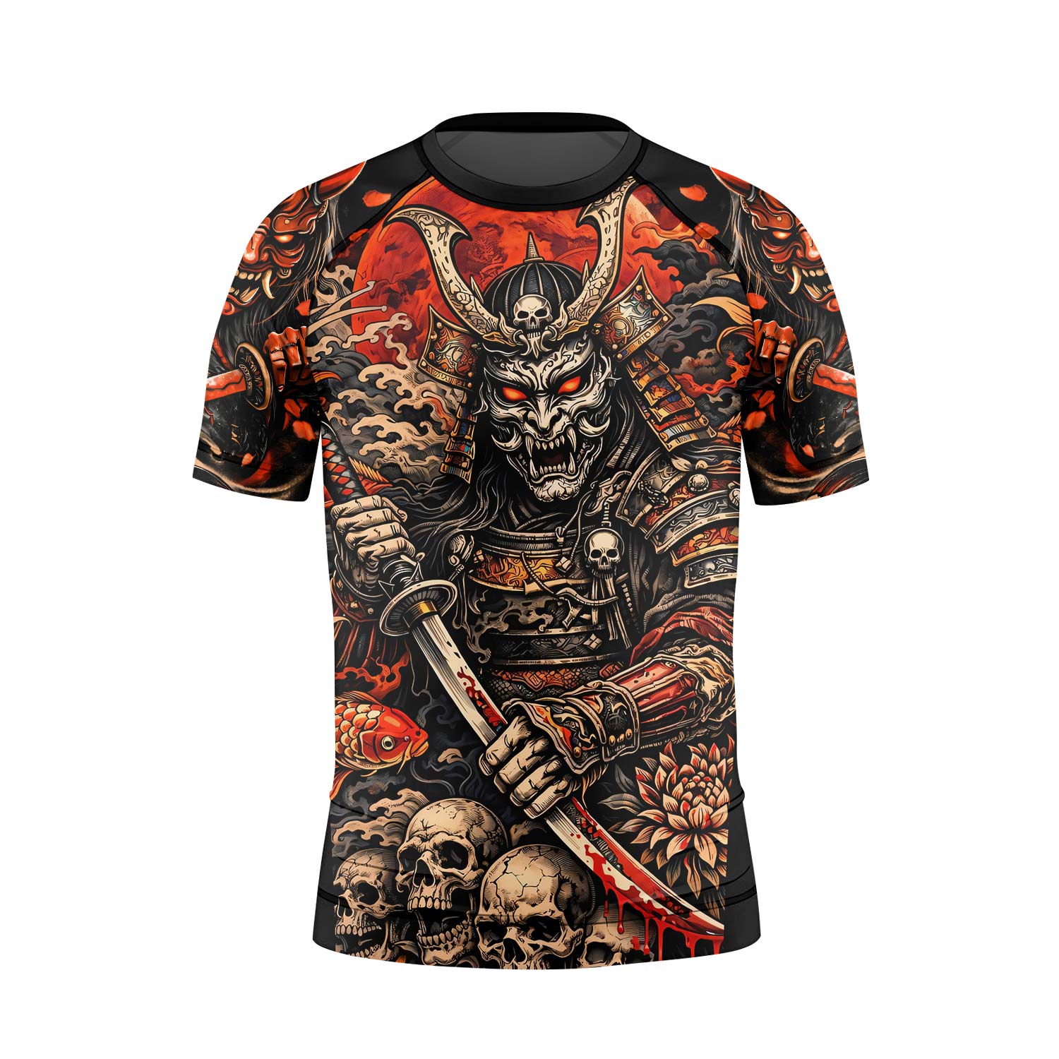 Blood Skull Samurai Kids Rash Guard