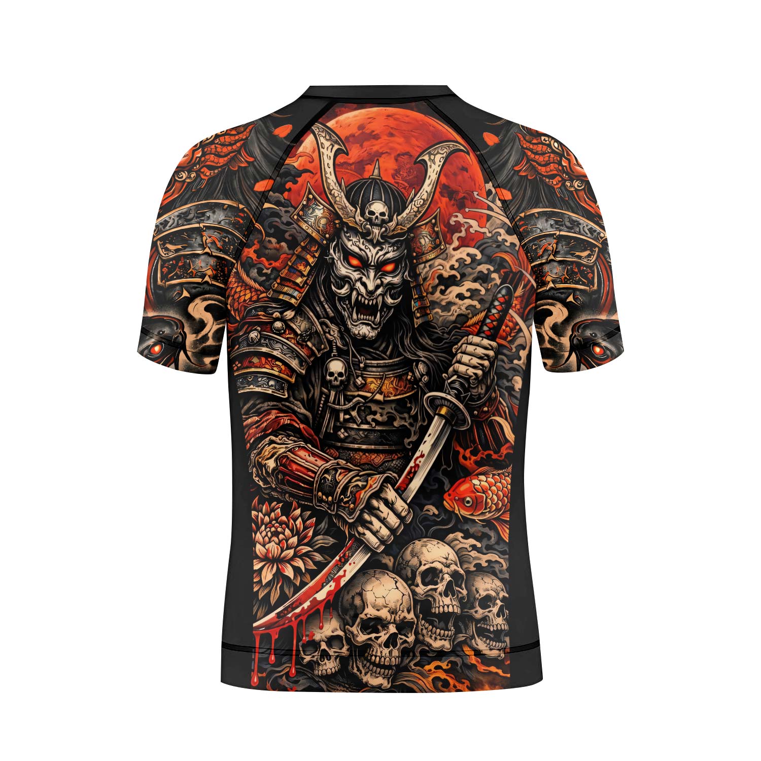 Blood Skull Samurai Kids Rash Guard