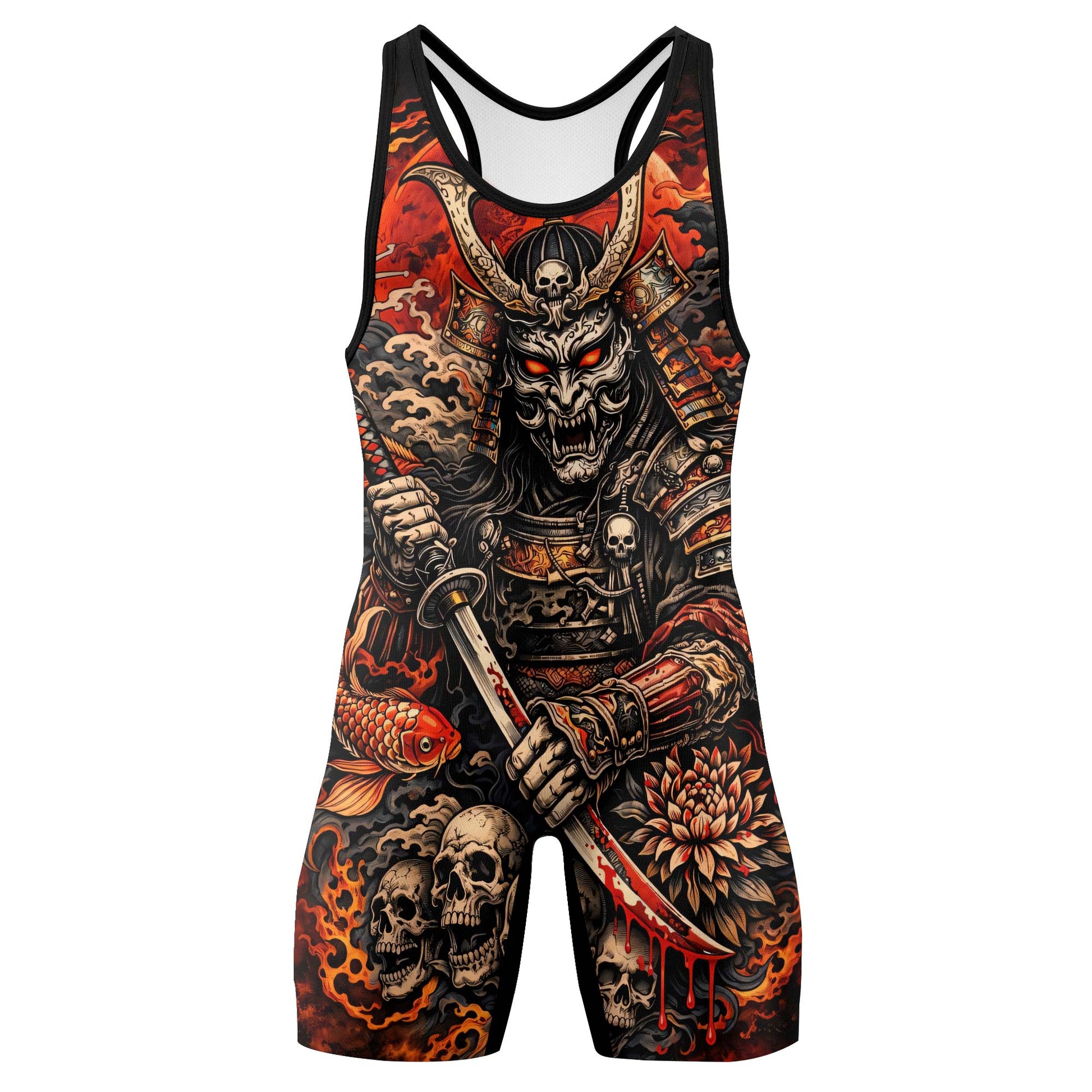 Blood Skull Samurai Wrestling Singlets