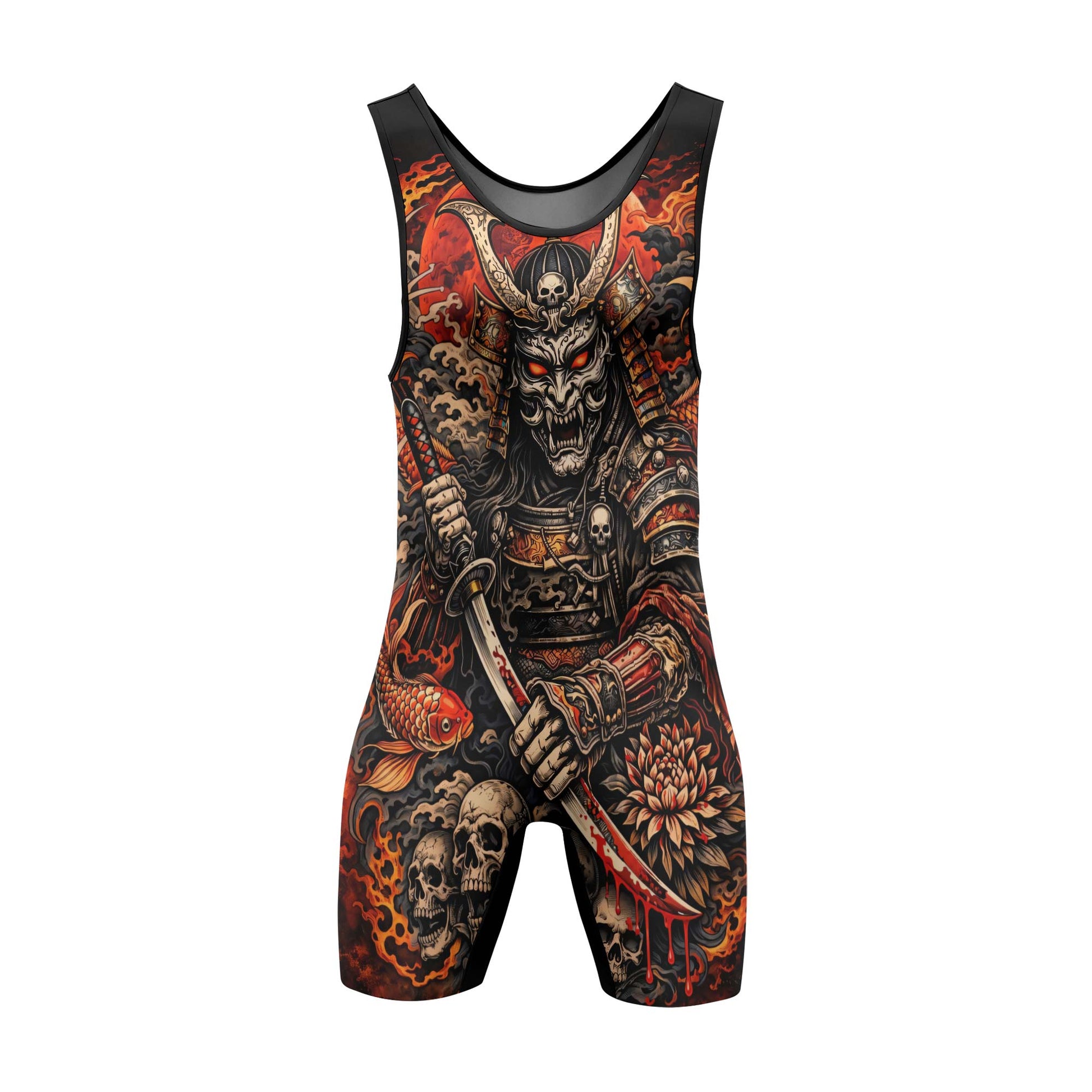 Blood Skull Samurai Wrestling Singlets