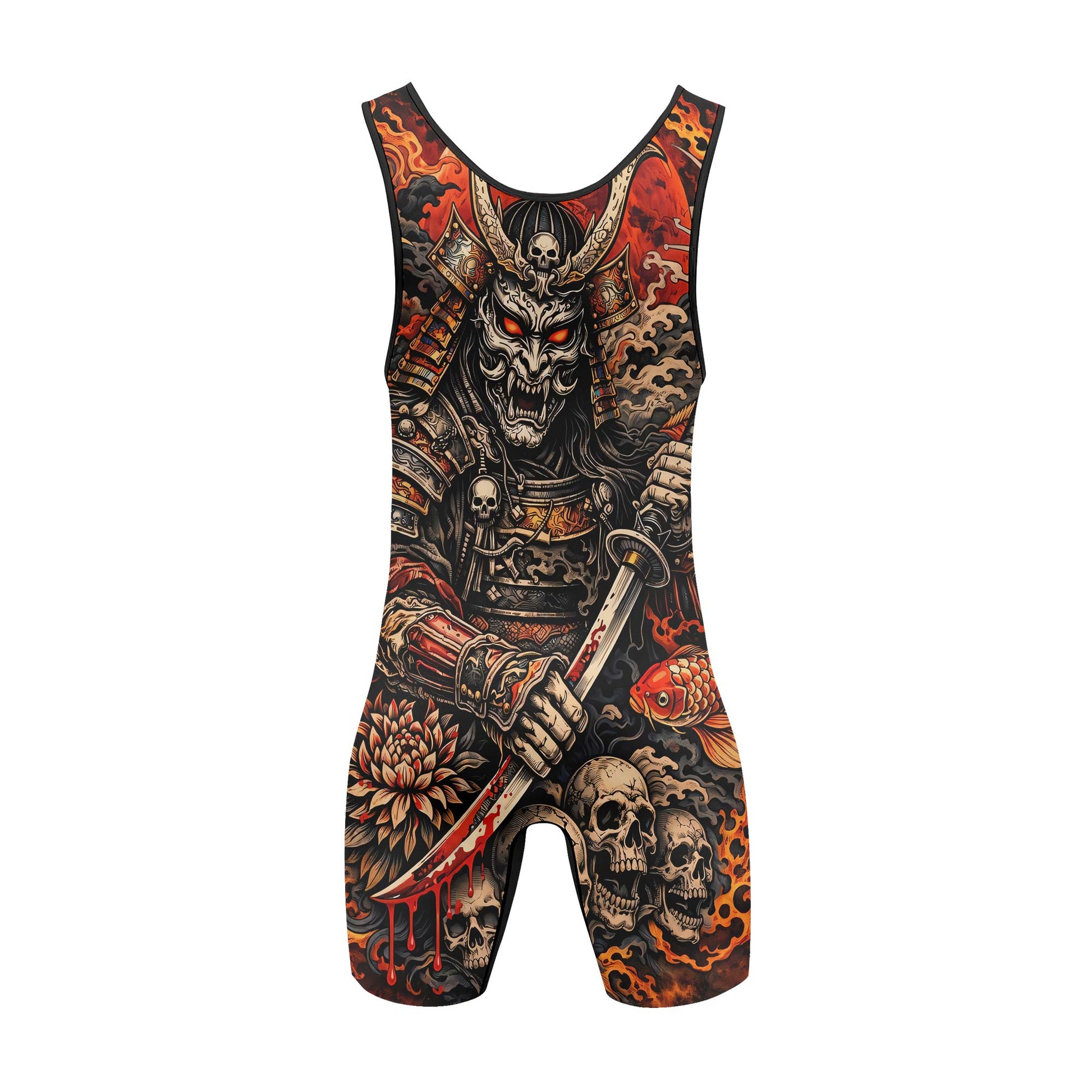 Blood Skull Samurai Wrestling Singlets