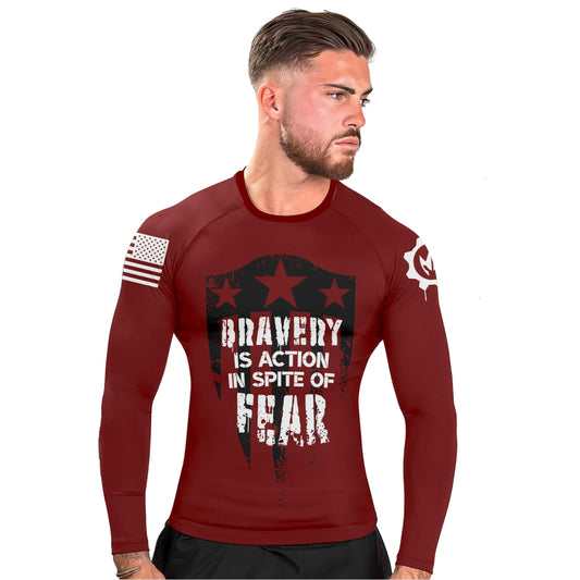 Bravery Is Action Men's Long Sleeve Rash Guard