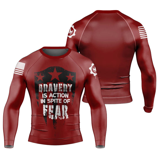 Bravery Is Action Men's Long Sleeve Rash Guard