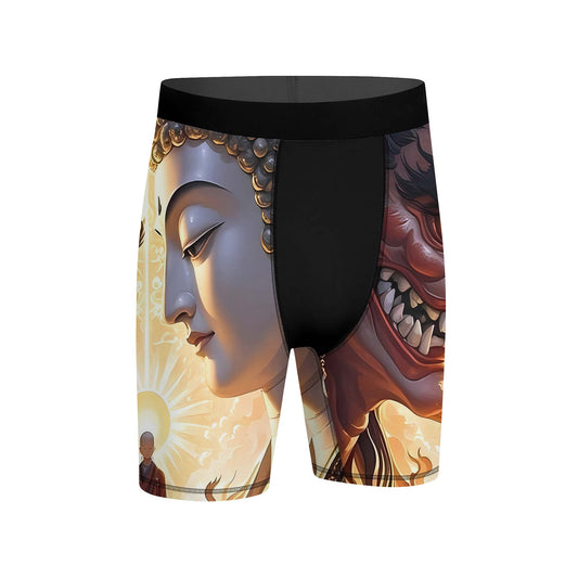 Buddha And Demon Compression Shorts