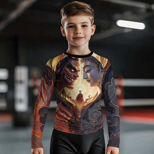 Buddha And Demon Kids Rash Guard