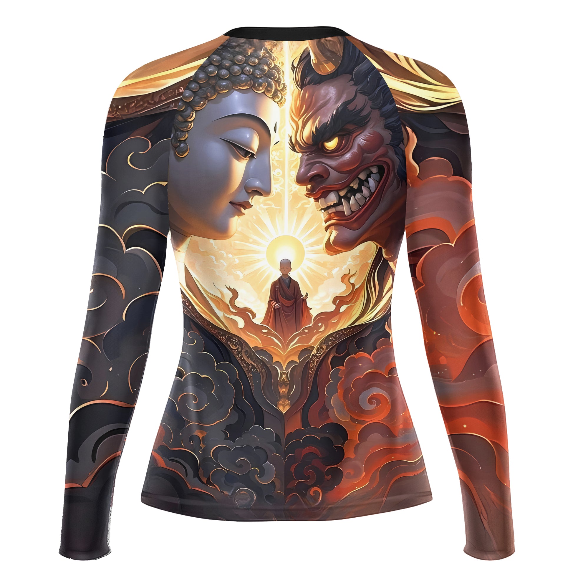 Buddha And Demon Women's Long Sleeve Rash Guard
