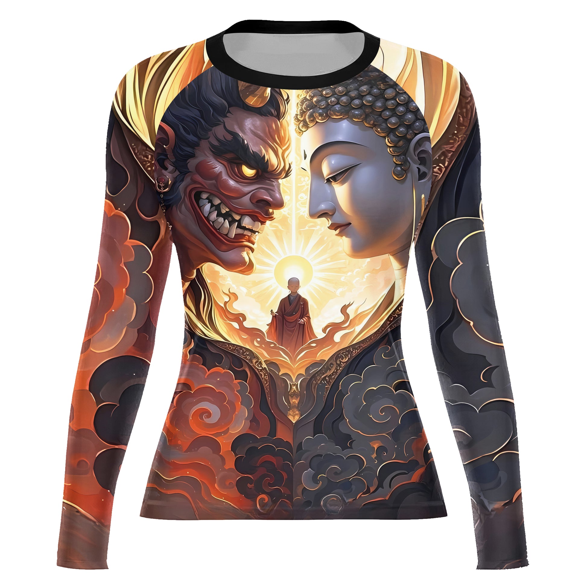 Buddha And Demon Women's Long Sleeve Rash Guard