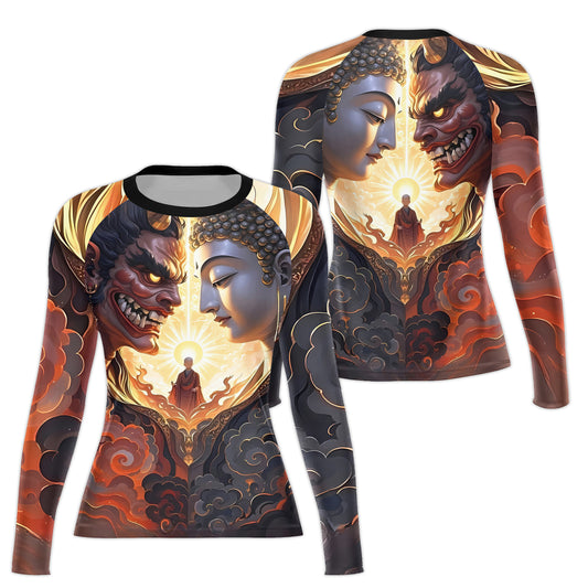 Buddha And Demon Women's Long Sleeve Rash Guard
