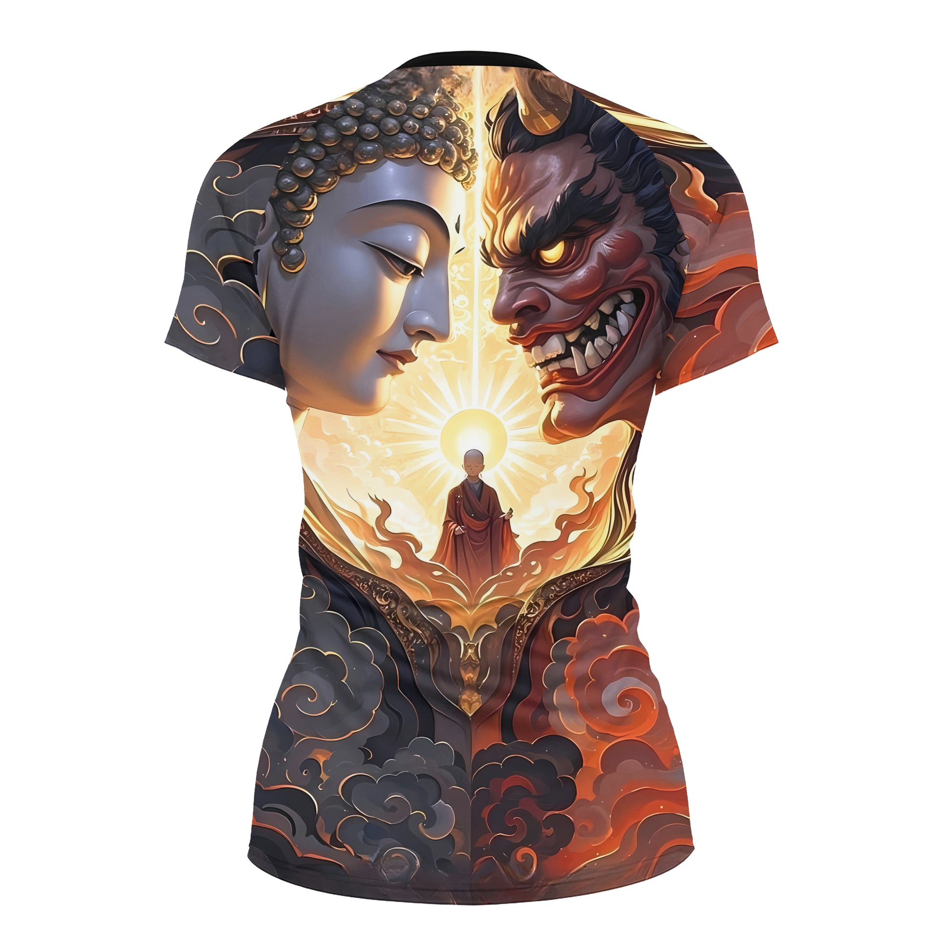 Buddha And Demon Women's Short Sleeve Rash Guard