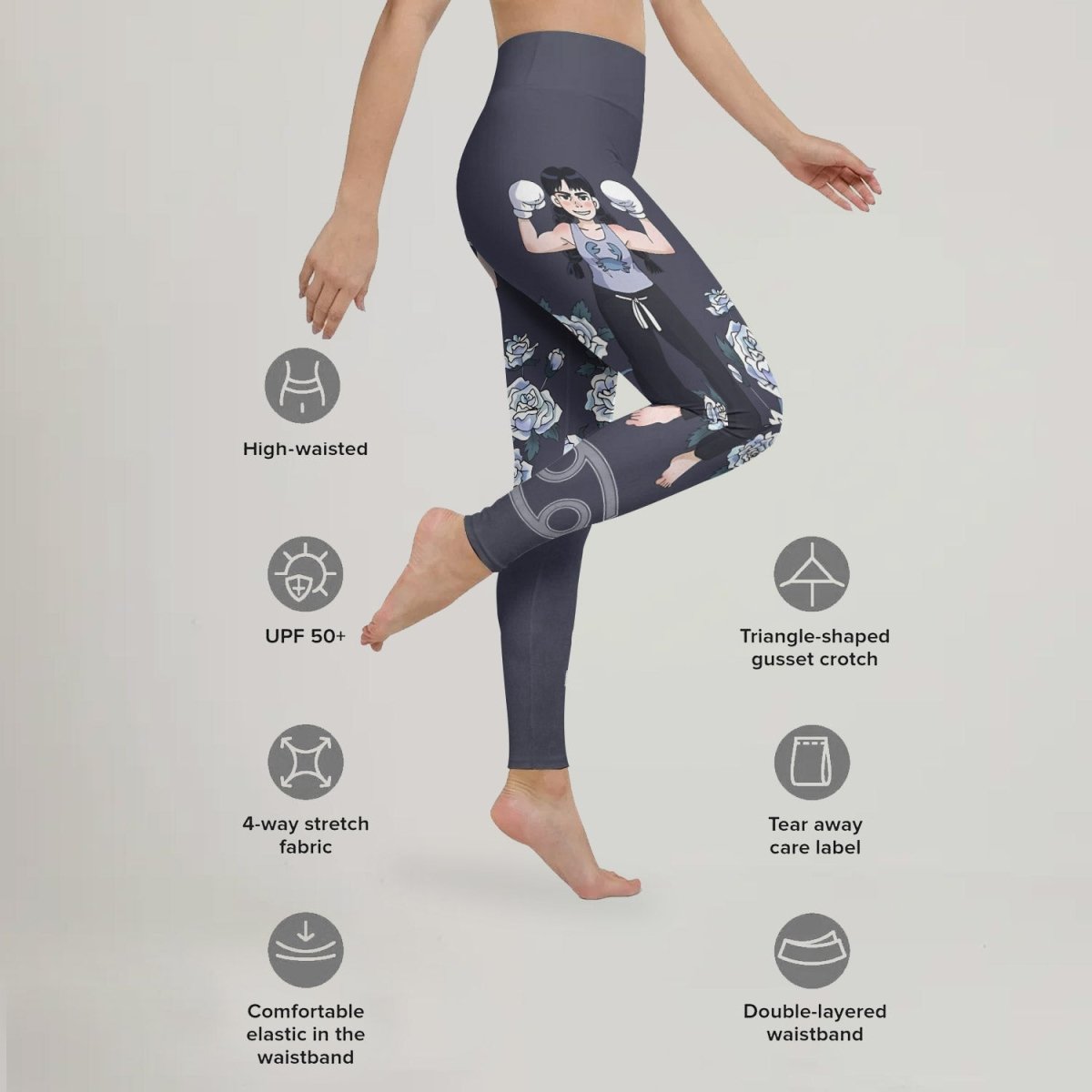 Cancer Mom Zodiac Fighter Leggings - BattleFitGear