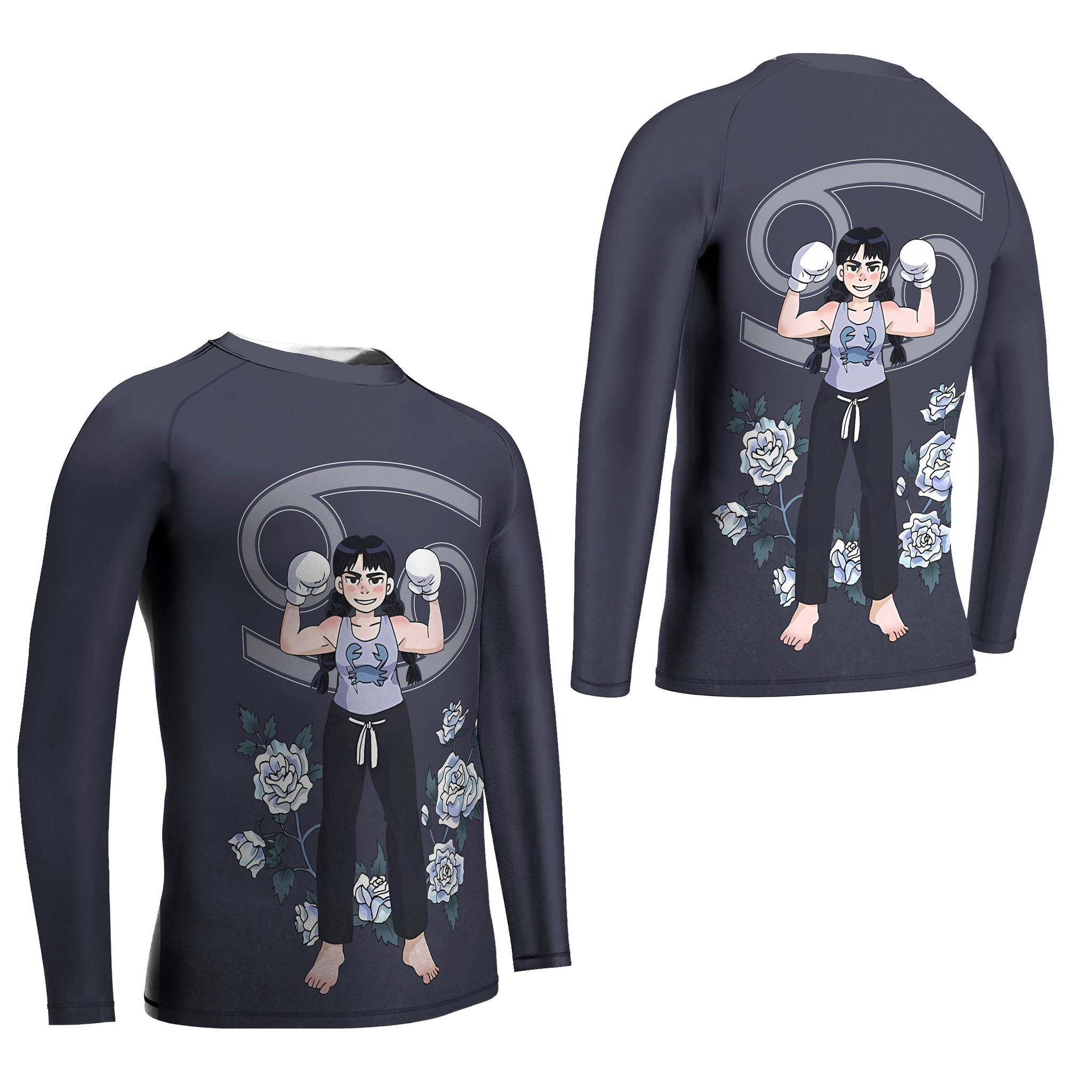 Cancer Zodiac Mom Kids Rash Guard