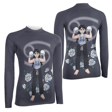 Cancer Zodiac Mom Women's Long Sleeve Rash Guard