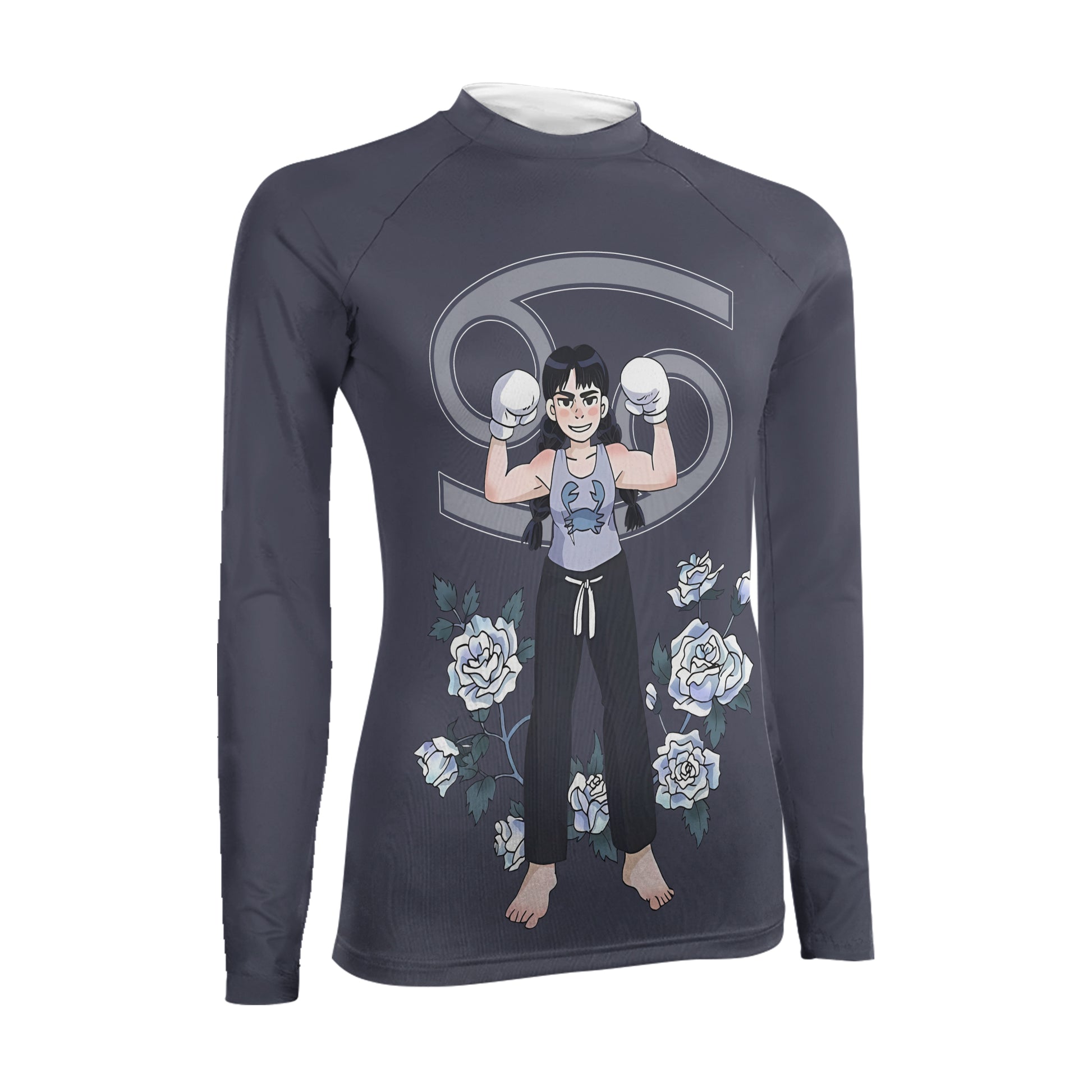Cancer Zodiac Mom Women's Long Sleeve Rash Guard