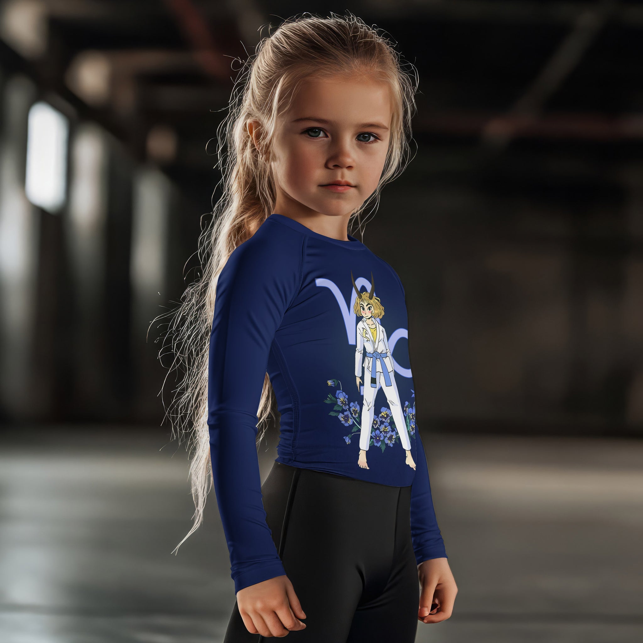 Capricorn Zodiac Mom Kids Rash Guard