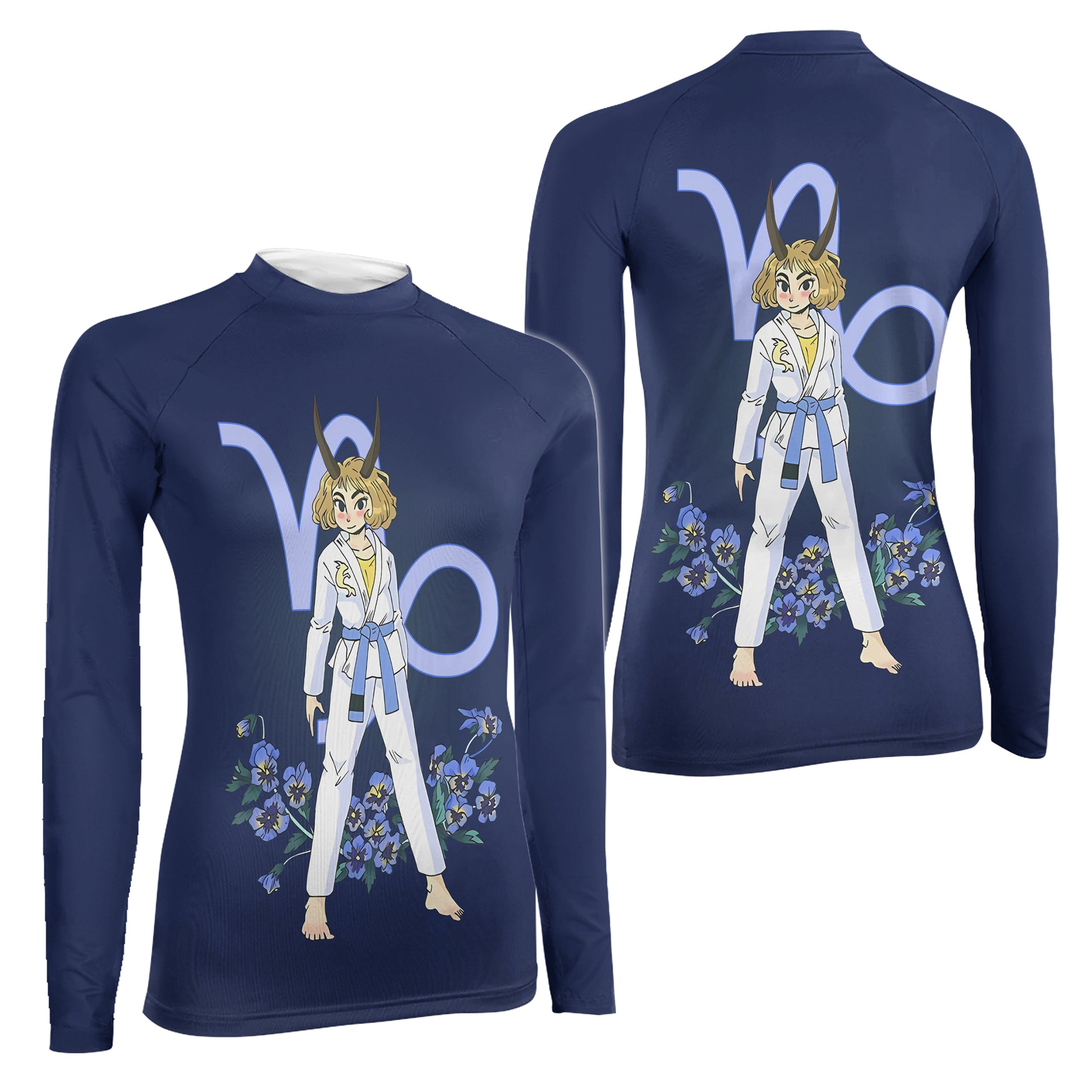 Capricorn Zodiac Mom Women's Long Sleeve Rash Guard