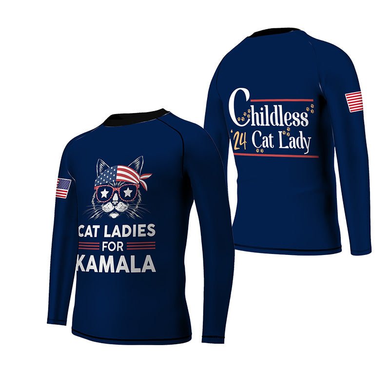 Cat Rash Guard Kids Rash Guard - Cat Ladies For Kamala | Durable Athletic Shirt