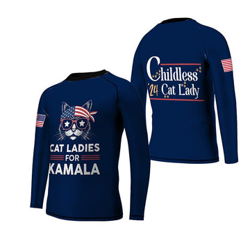 Cat Ladies For Kamala Kids Rash Guard - BattleFitGear