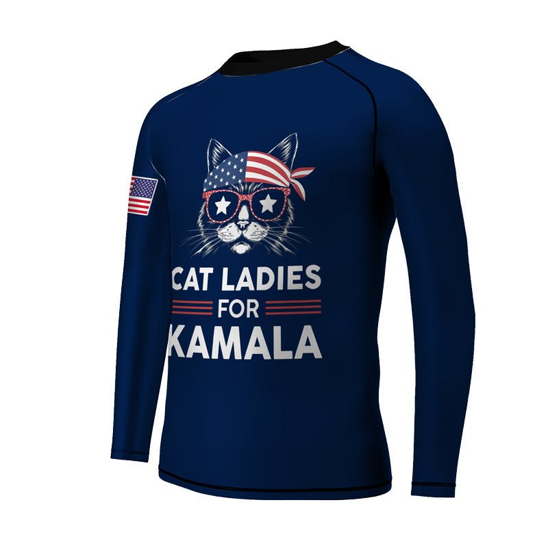 Cat Rash Guard Kids Rash Guard - Cat Ladies For Kamala | Durable Athletic Shirt