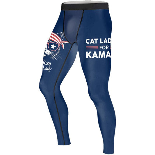 Cat Ladies For Kamala Men's Compression Leggings - BattleFitGear