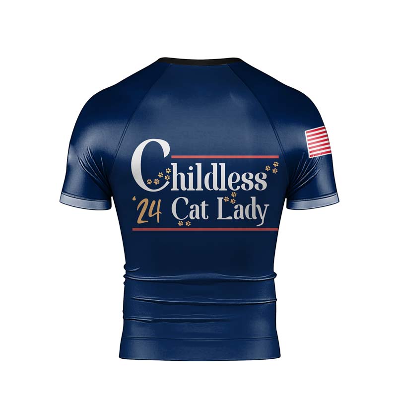 Cat Ladies For Kamala Men's Short Sleeve Rash Guard - BattleFitGear