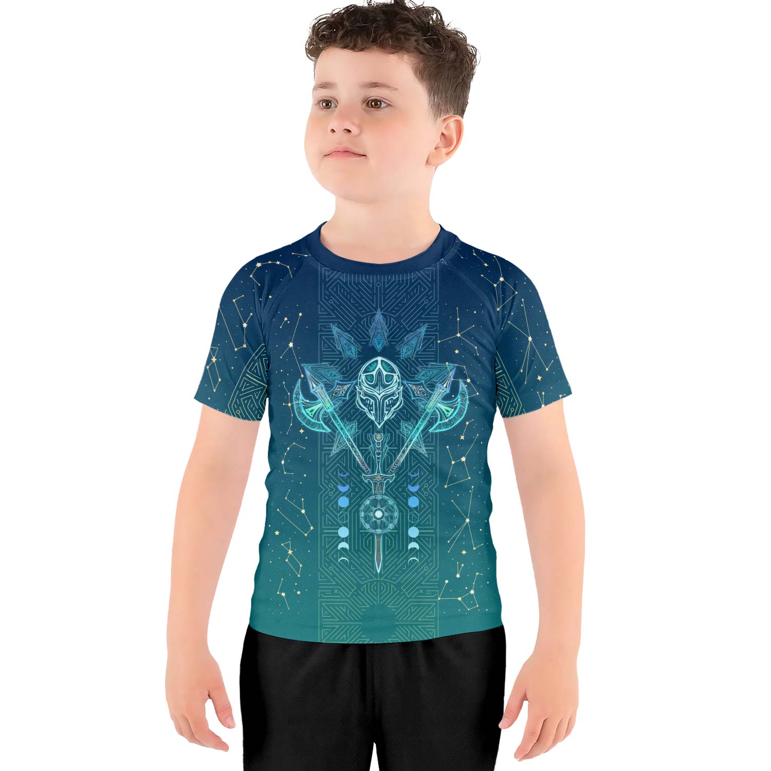 Celestial Warrior Armor Kids Rash Guard