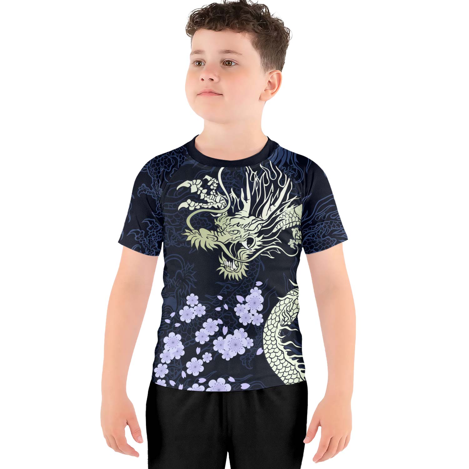 Cherry Blossom Dragon Kids Rash Guard - BattleFitGear