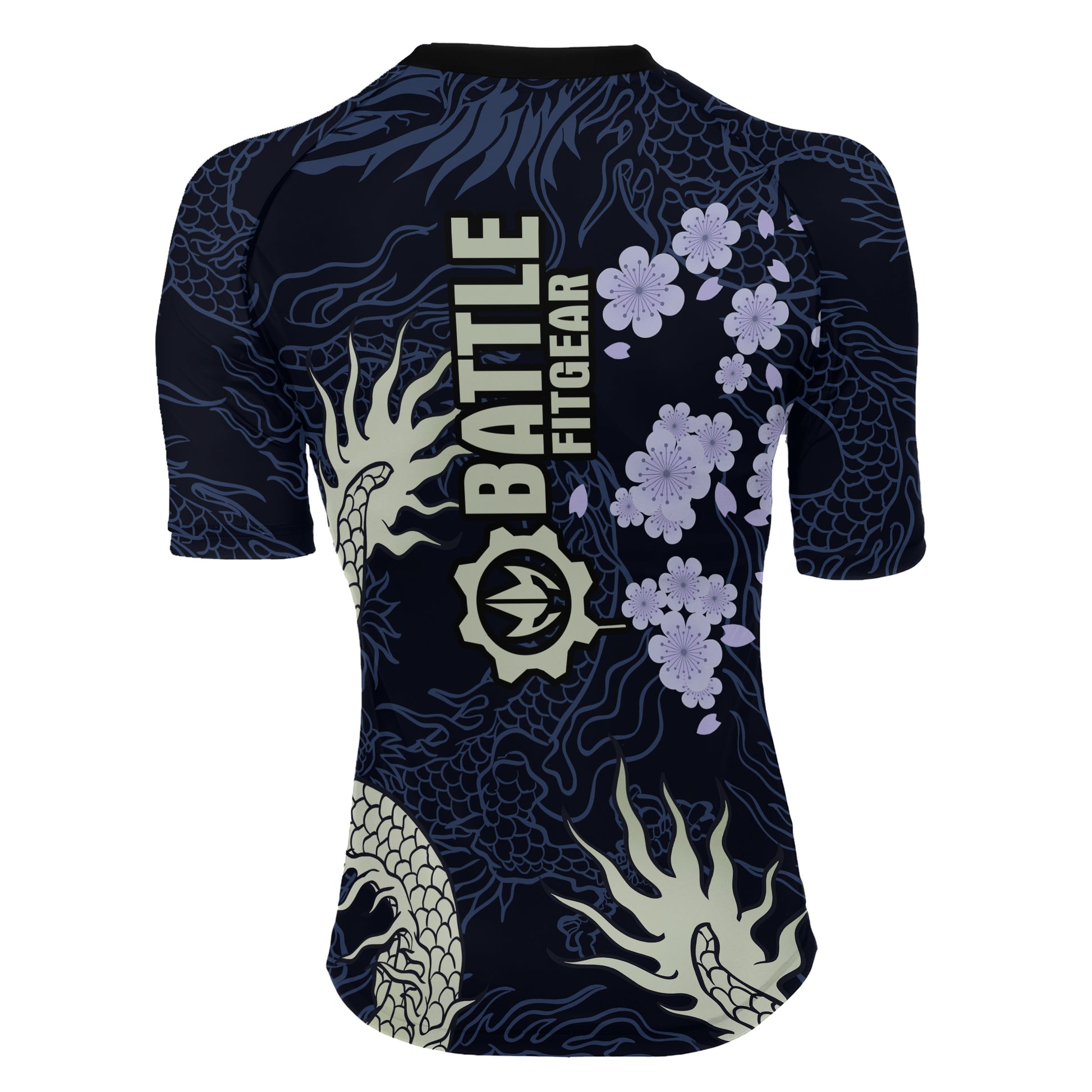 Cherry Blossom Dragon Women's Short Sleeve Rash Guard