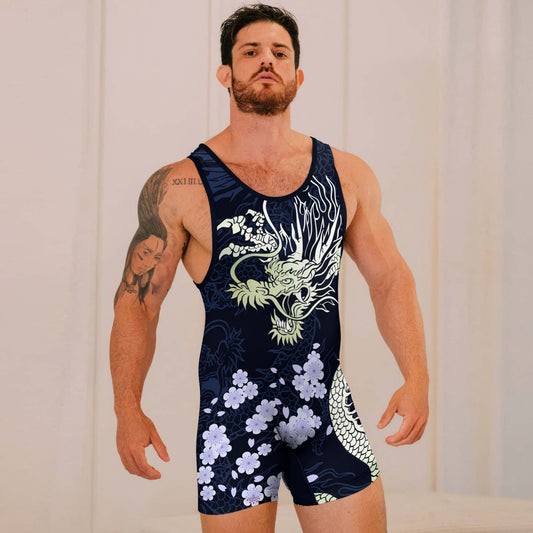 Cherry Blossom Dragon Wrestling Singlets