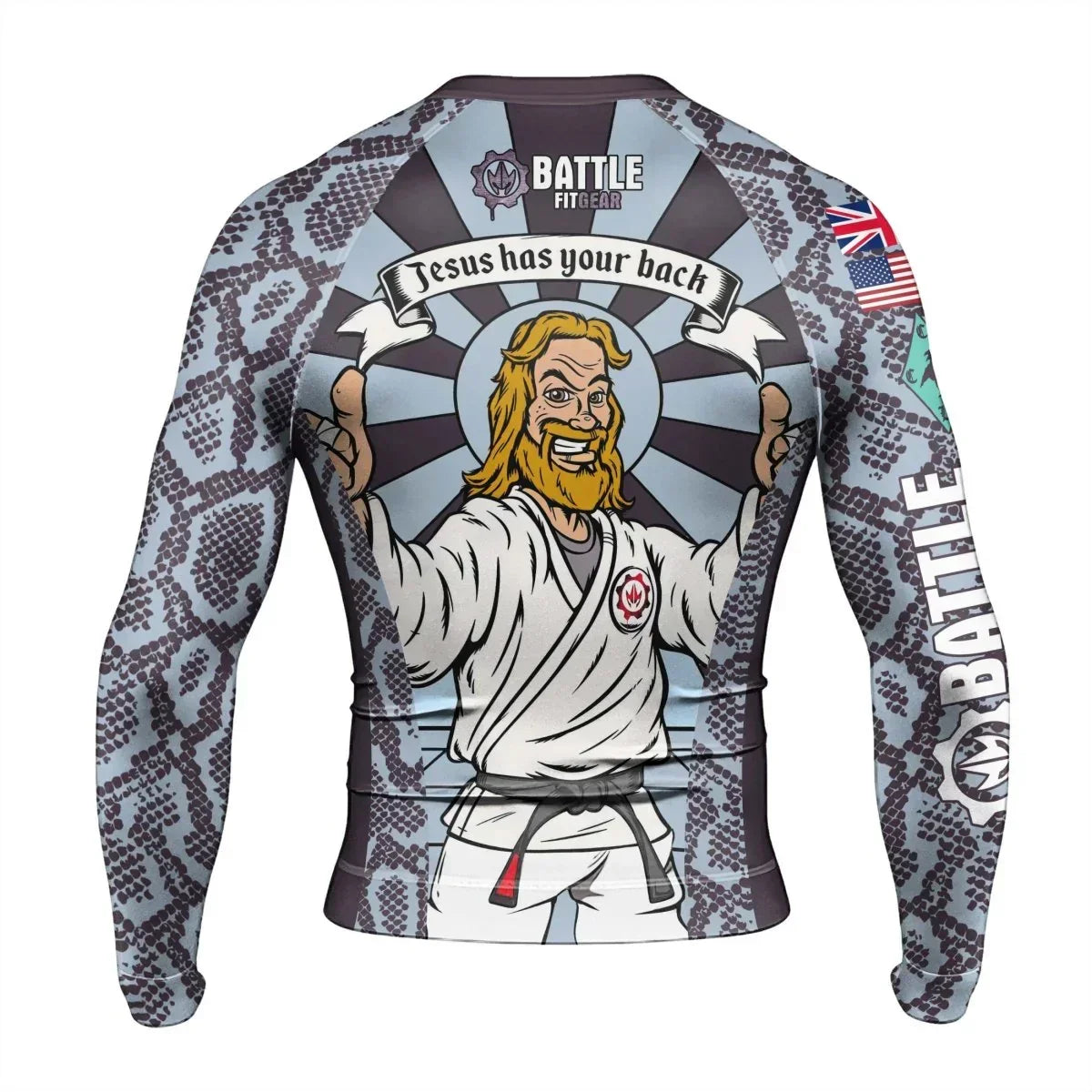 Choking Hazard Men's Long Sleeve Rash Guard | Jesus Rash Guard
