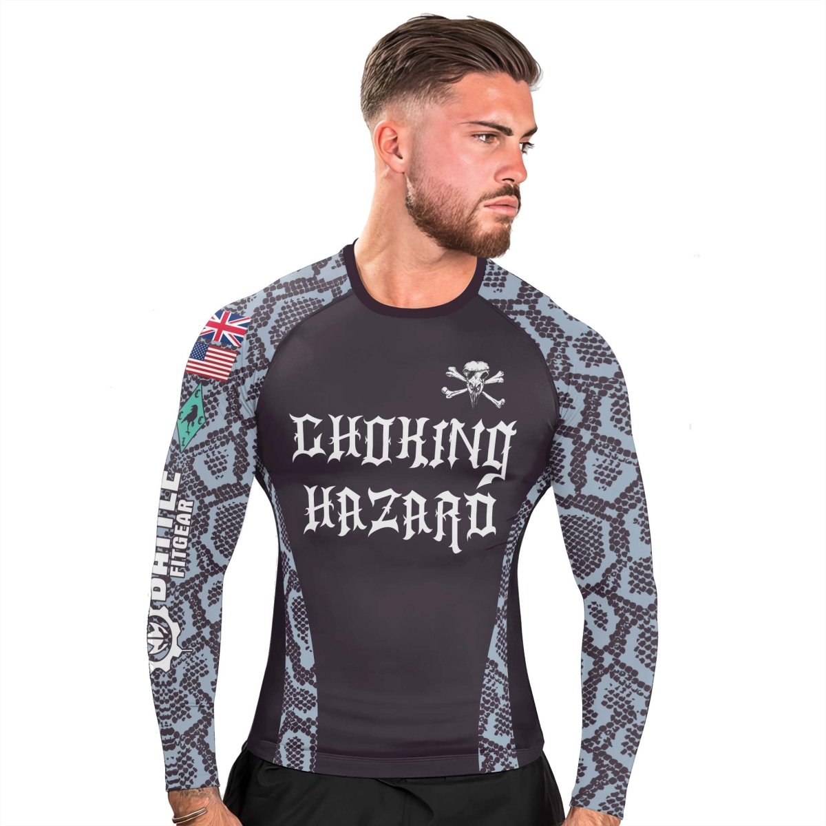 Choking Hazard Men's Long Sleeve Rash Guard - BattleFitGear