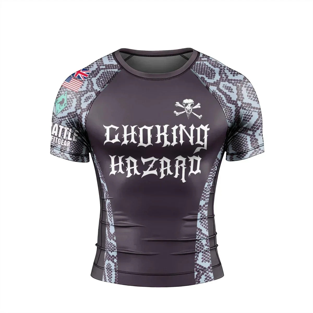 Choking Hazard Men's Short Sleeve Rash Guard | Flexible MMA Shirt