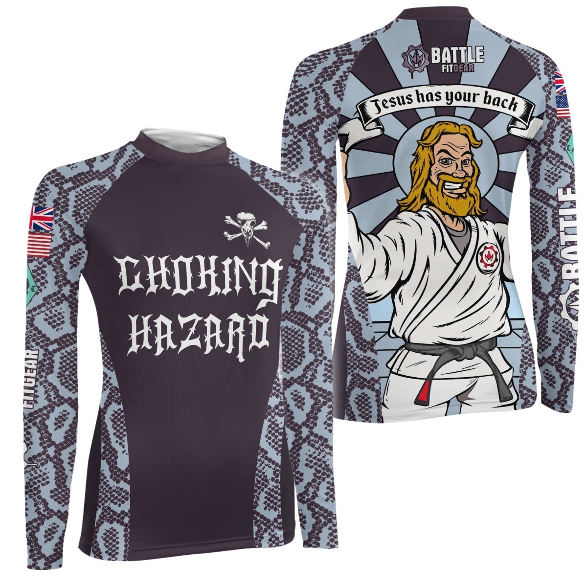 Choking Hazard Women's Long Sleeve Rash Guard - BattleFitGear