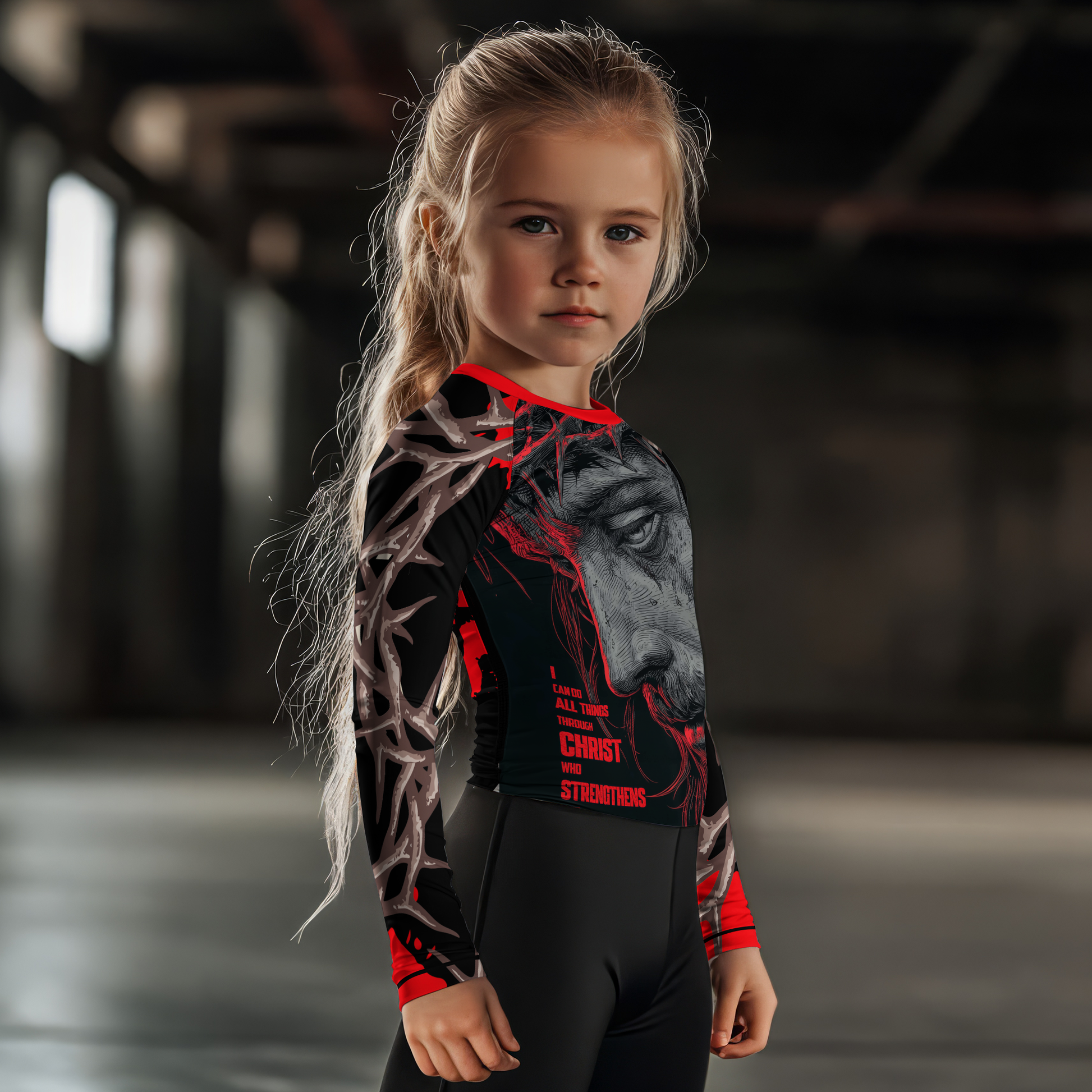 Christ Fell in Love With Human Kids Rash Guard